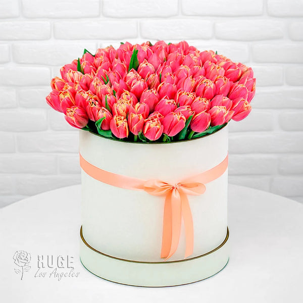 Pink Radiance: 100 Tulips in a Box