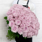 100 Pink Roses Bouquet | Long Stem | Wrapped