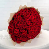 100 Red Roses | Wrapped Bouquet | Long Stem