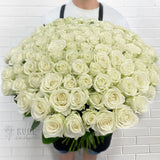 Buy 100 White Roses "Pure Harmony" Bouquet