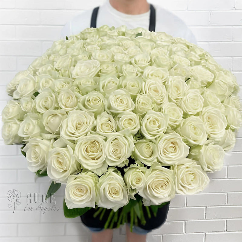 Buy 100 White Roses "Pure Harmony" Bouquet