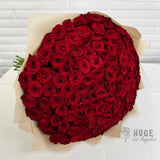 150 Wrapped Red Roses "Velvet Embrace"