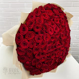 150 Wrapped Red Roses "Velvet Embrace"