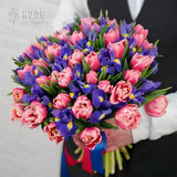 Spring Elegance Tulip and Iris Bouquet