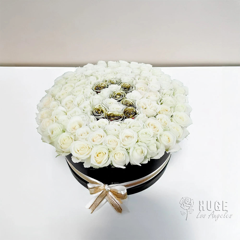 100 White Roses Hatbox | Eternal Devotion