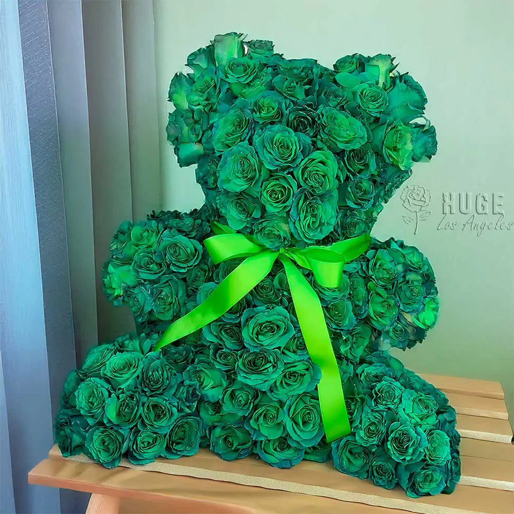Fresh Rose Emerald Bear