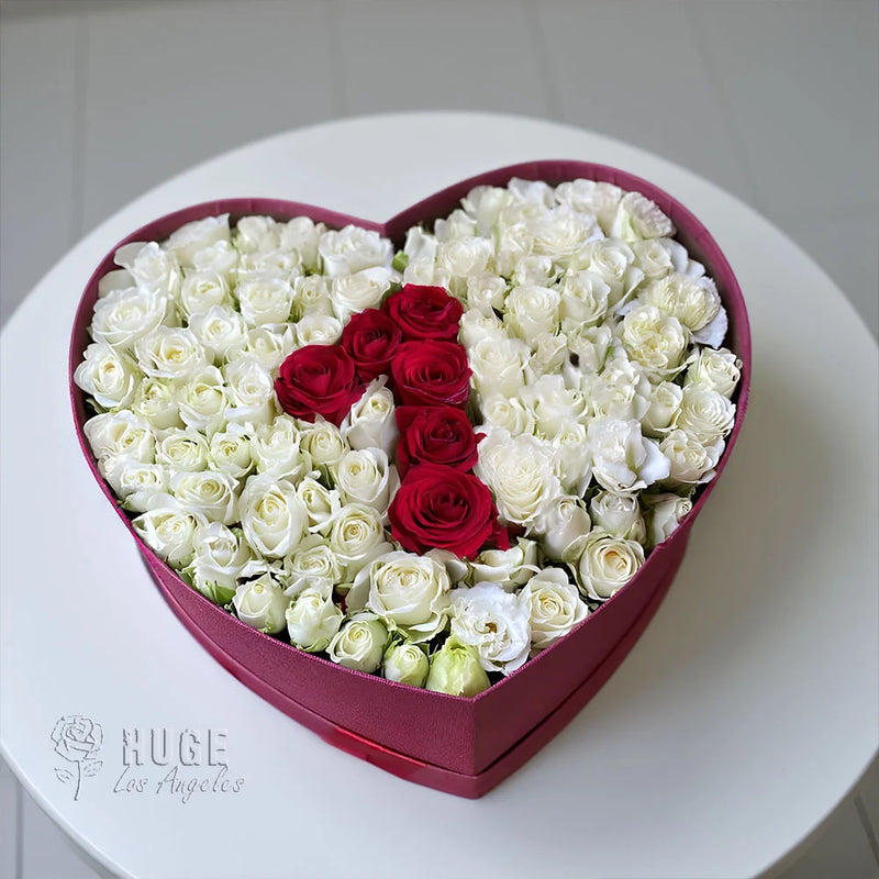 Love's Garden Heart | Red & White Roses