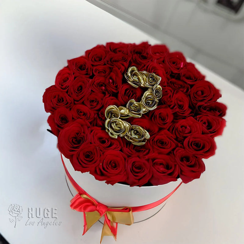 Golden Milestone: 2nd Anniversary Rose Box