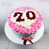 Heart-Shaped Roses | 75 Red & White Roses