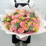 Charming Mixed Carnation & Rose Bouquet