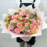 Charming Mixed Carnation & Rose Bouquet