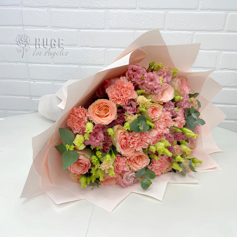 Charming Mixed Carnation & Rose Bouquet