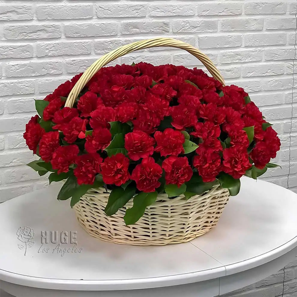 Elegant Carnation Basket (Color Optional)