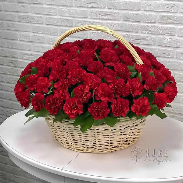 Elegant Carnation Basket (Color Optional)
