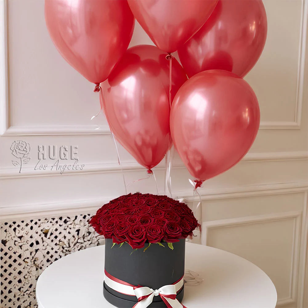Roses & Balloons Box (Any Color)