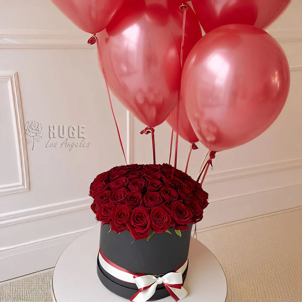 Roses & Balloons Box (Any Color)