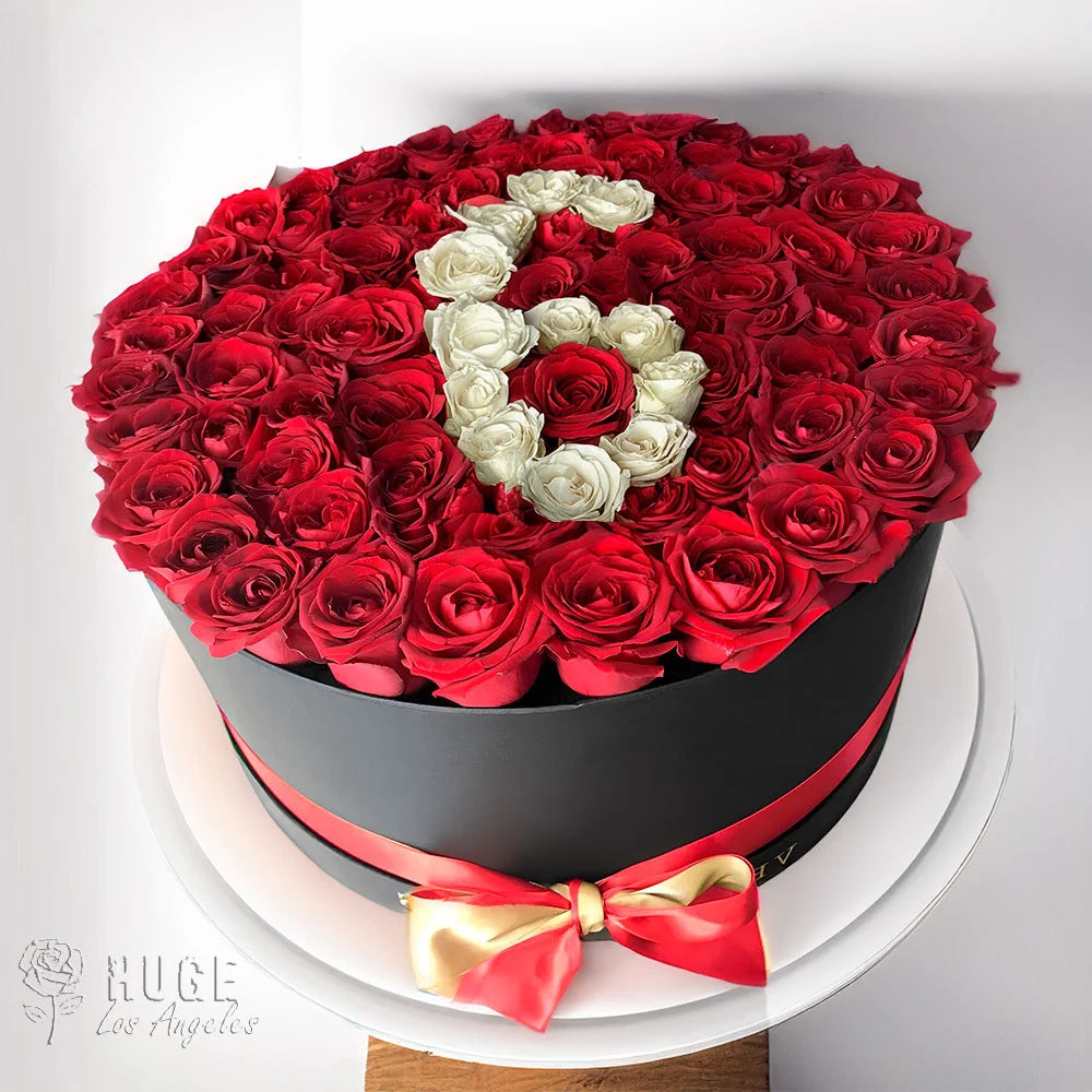 100 Red & White Roses 6th Anniversary Box