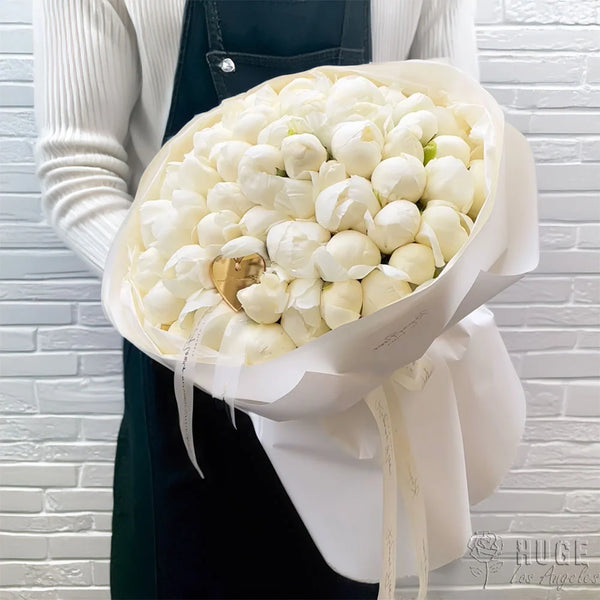 Pure Elegance White Peonies Bouquet